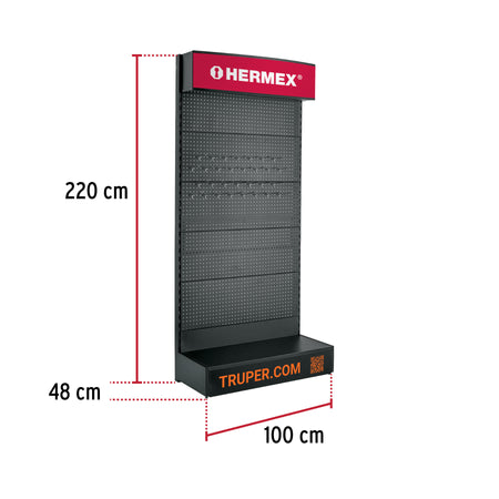 Góndola de pared 100 x 220 cm, HERMEX
