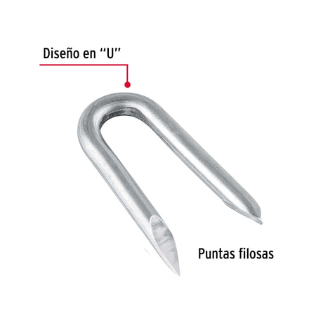 Caja con grapas galvanizadas p/alambre de puas 1-1/2"