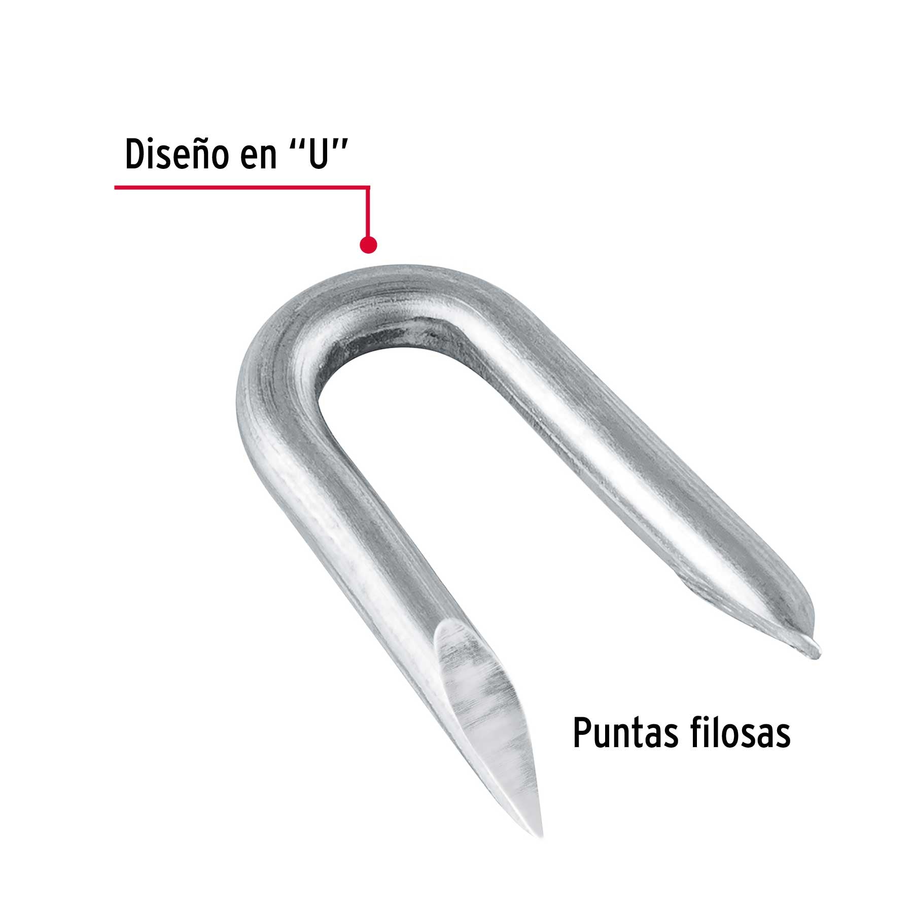 Caja con grapas galvanizadas p/alambre de puas 1-1/4"