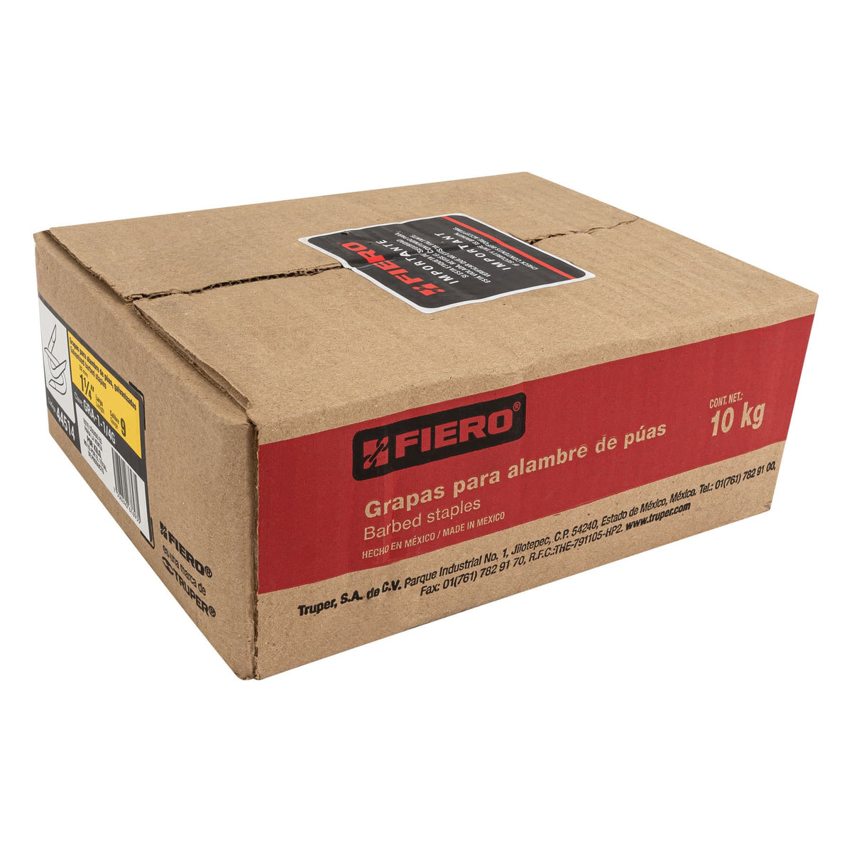 Caja con grapas galvanizadas p/alambre de puas 1-1/4"