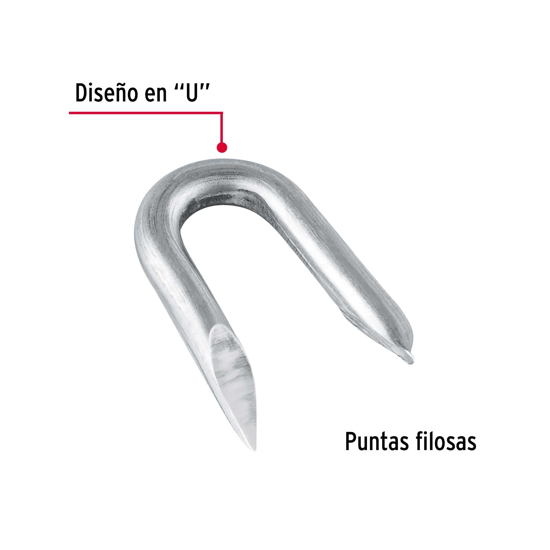 Caja con 10 kg de grapas 1" galvanizadas p/alambre de puas