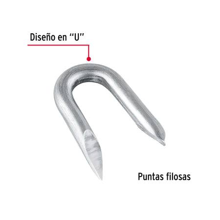 Caja con 10 kg de grapas 1" galvanizadas p/alambre de puas