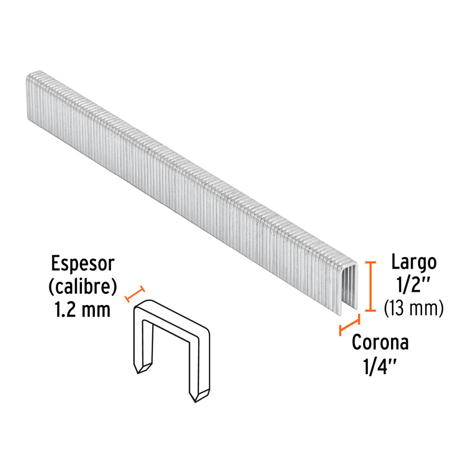 Caja con 5000 grapas corona 1/4' calibre 18, 13mm p/ENNE-120 1/4', 18, 13mm