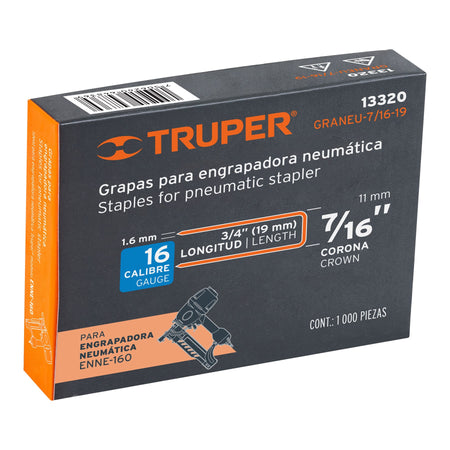 Caja con 1000 grapas corona 7/16' cal. 16, 19mm p/ENNE-160 7/16', 16, 19mm