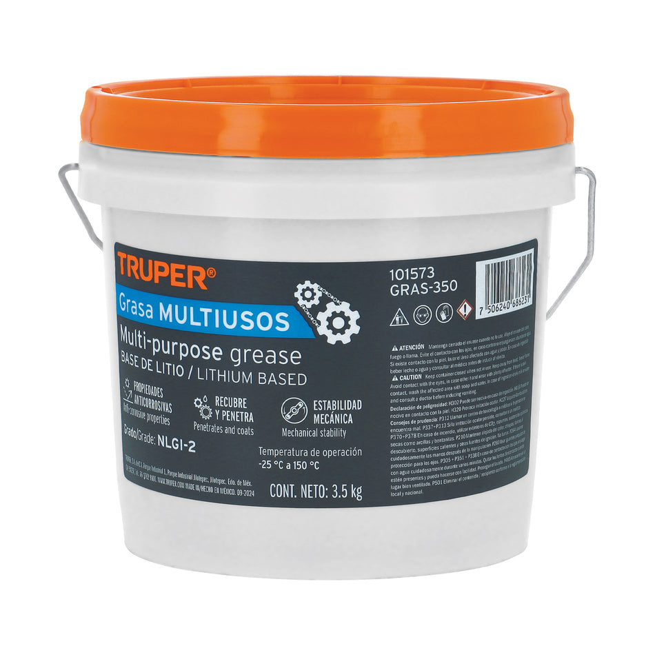 Grasa lubricante multiusos base litio 3.5 kg Truper