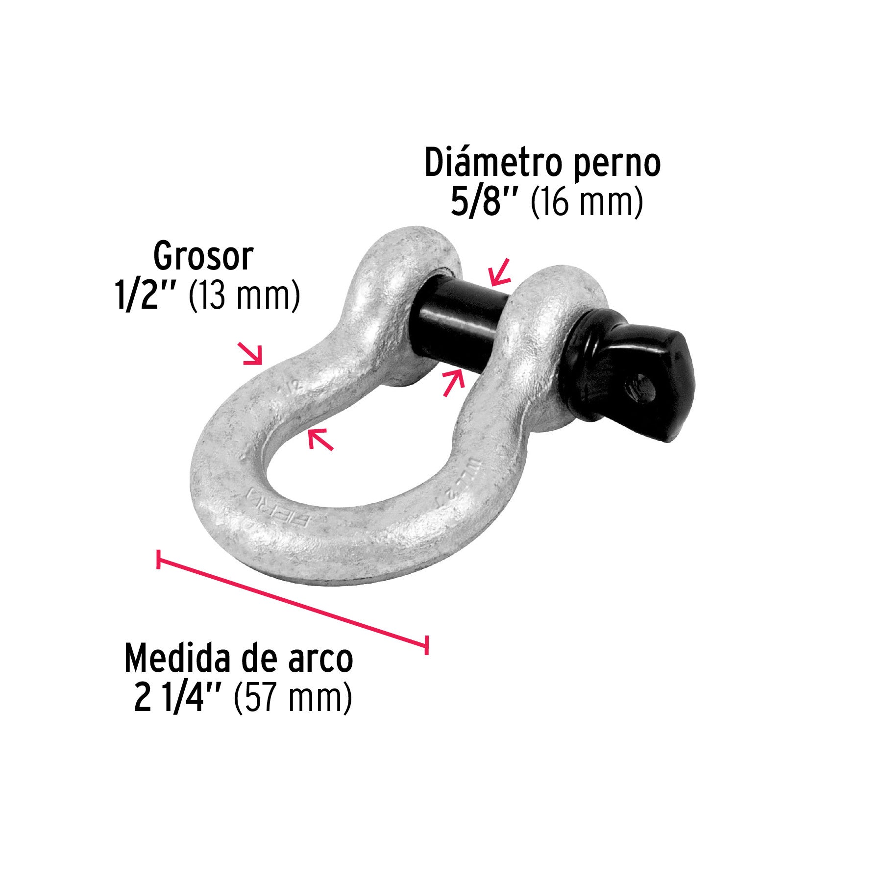 Grillete de acero forjado 1-1/2', FIERO 1/2'