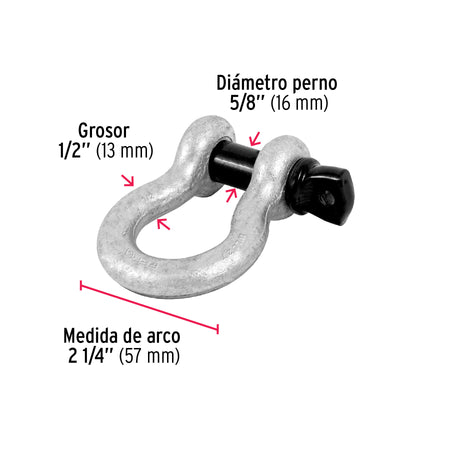 Grillete de acero forjado 1-1/2', FIERO 1/2'