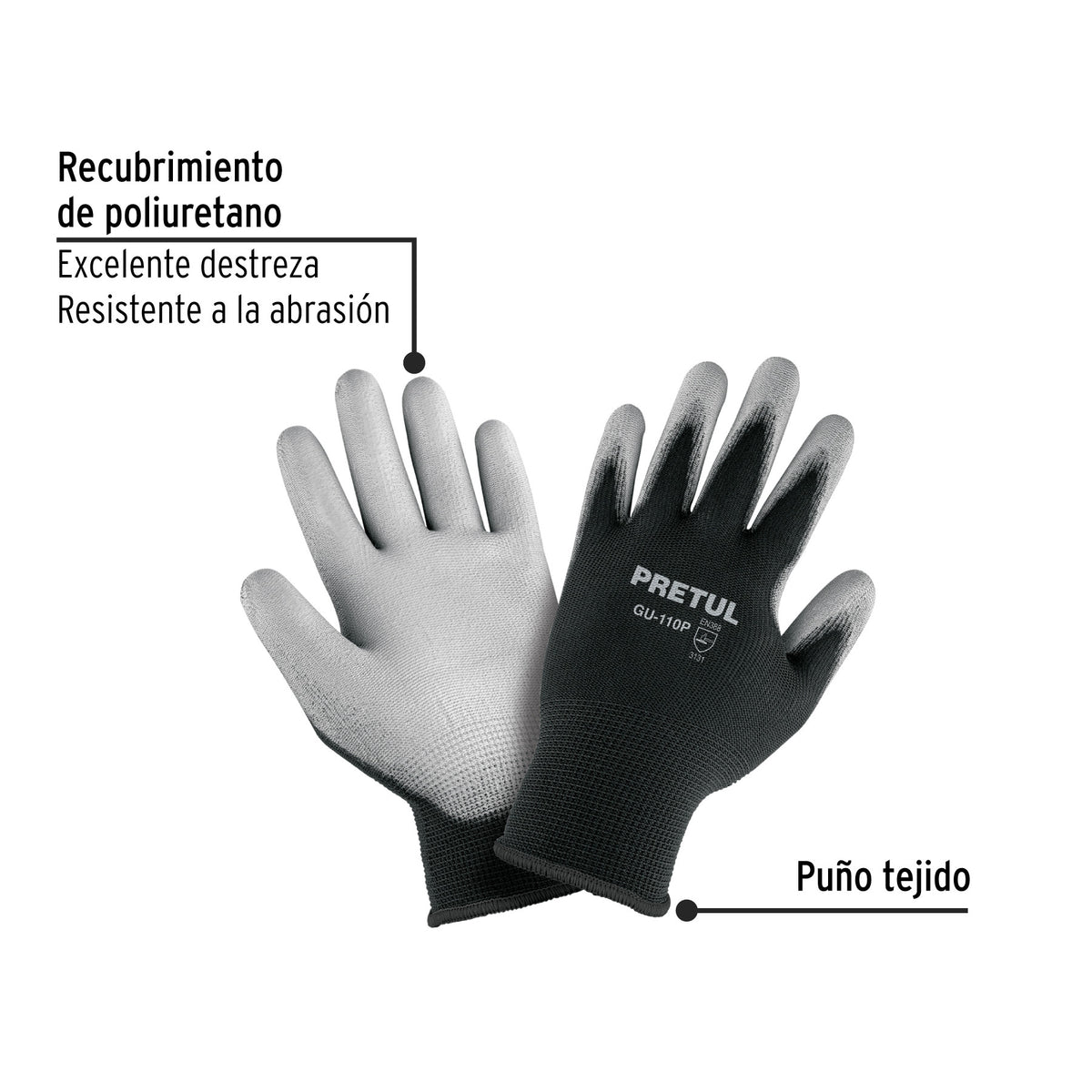 Guantes de nylon recubiertos de poliuretano XCH Pretul