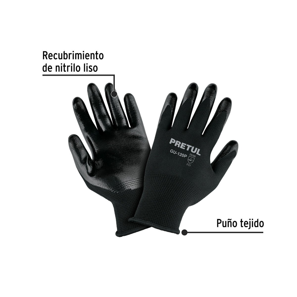 Guantes de nylon recubiertos de nitrilo XCH Pretul