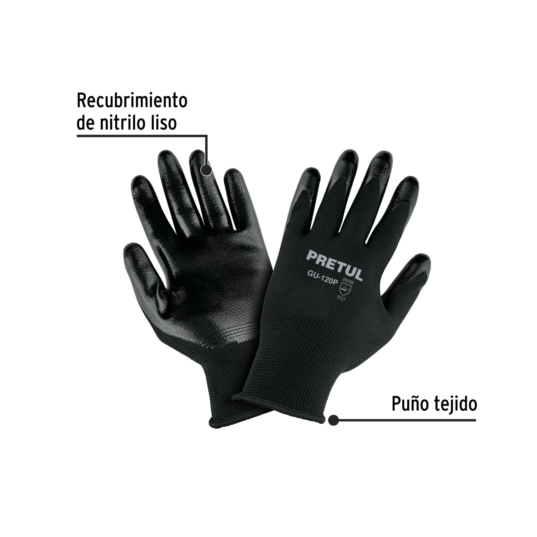 Guantes de nylon recubiertos de nitrilo XCH Pretul