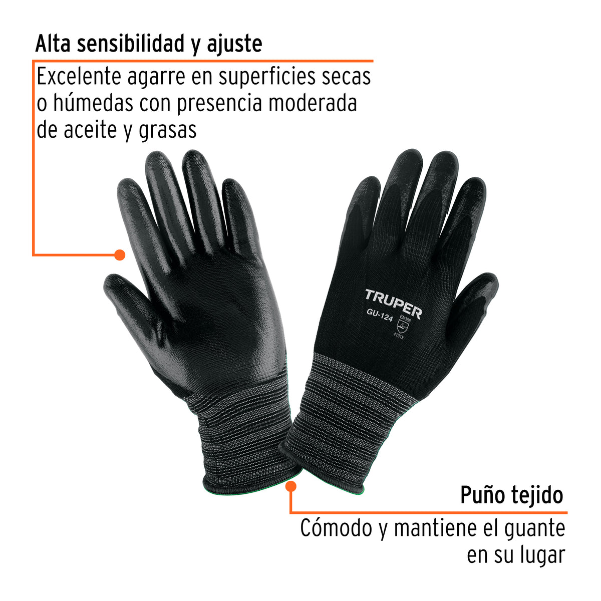 Guantes de nylon recubiertos de nitrilo XG Truper