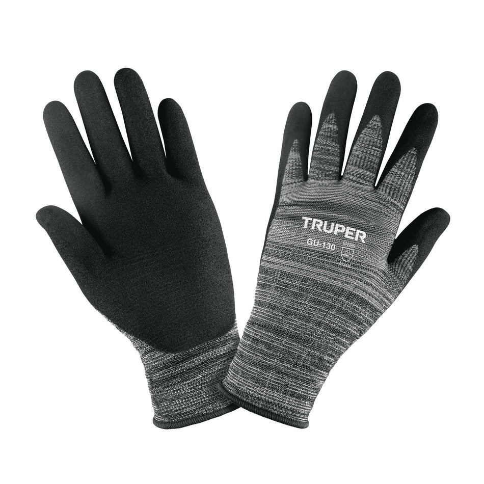 Guantes de nylon recubiertos de nitrilo arenoso XCH Truper