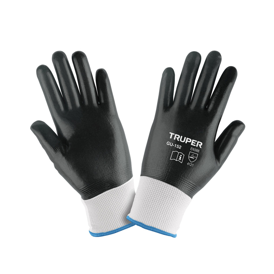 Guantes de poliester recubiertos de nitrilo TRUPER M