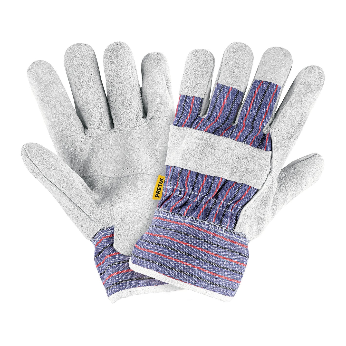 Guantes de carnaza y loneta unitalla PRETUL