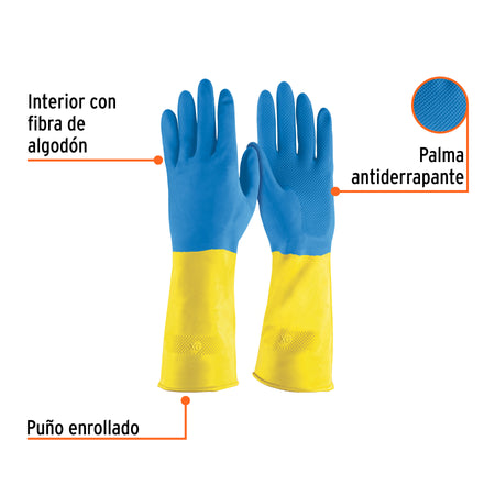 Guantes de latex reforzados para limpieza XG Truper