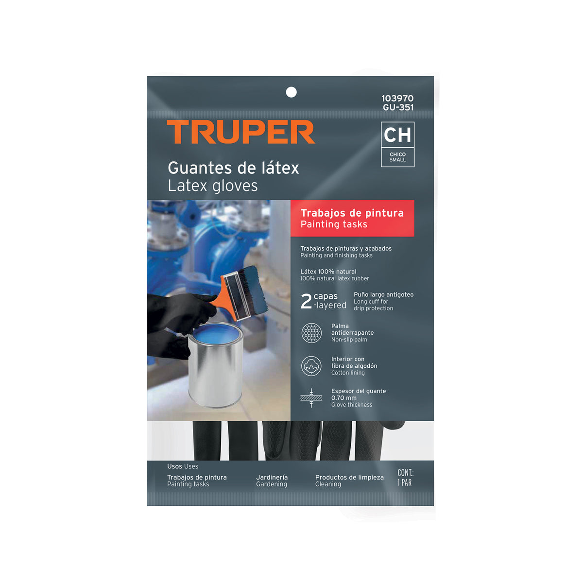 Guantes de latex para pintor Truper CH