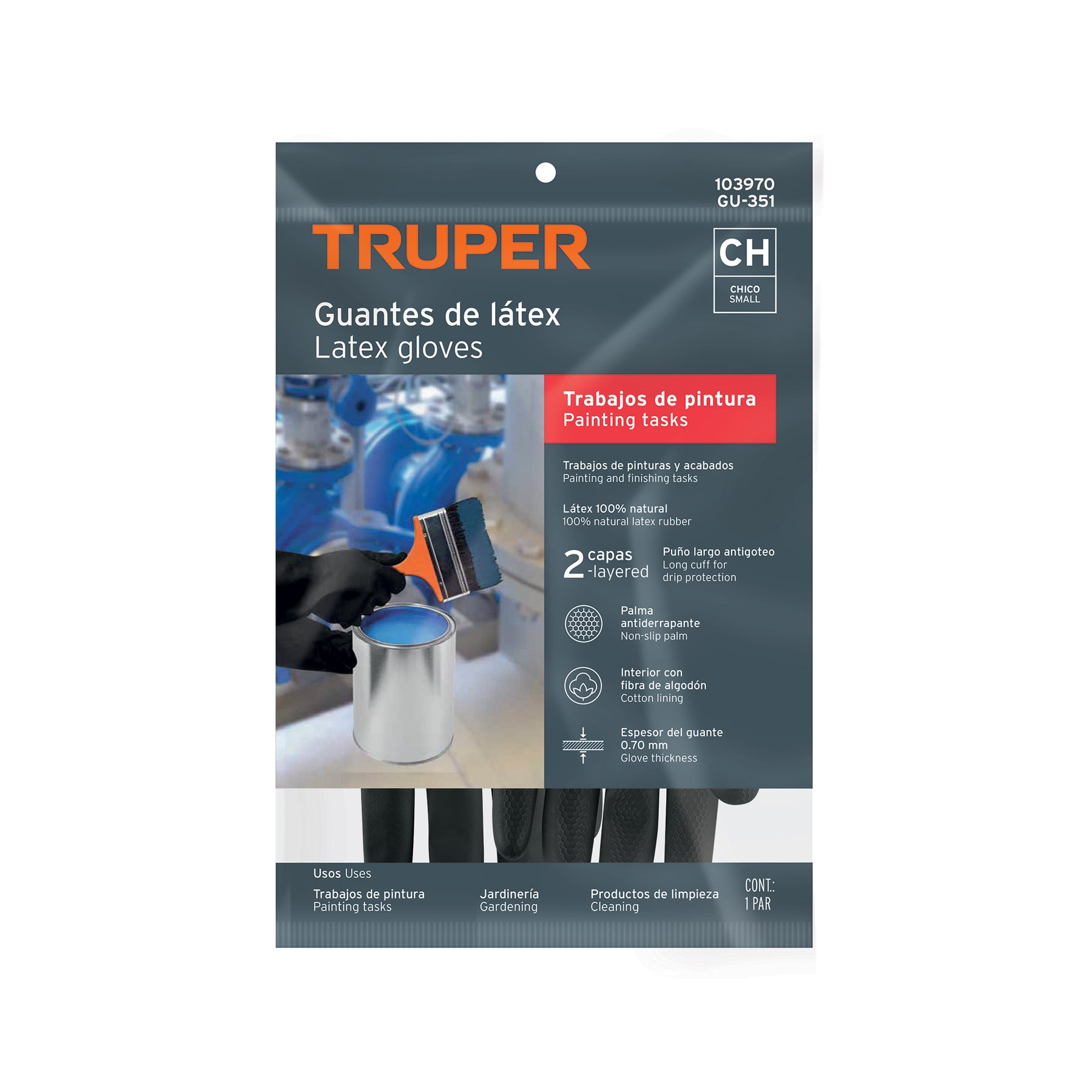 Guantes de latex para pintor Truper CH