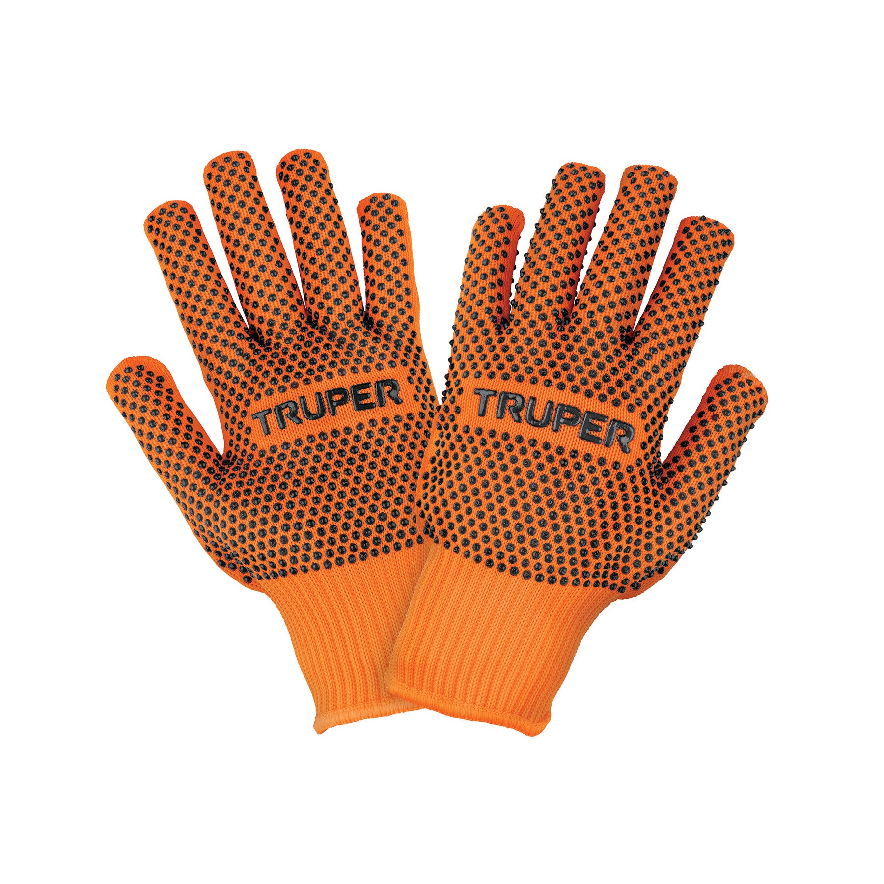 Guantes de algodon con puntos de PVC en palma y dorsoTRUPER