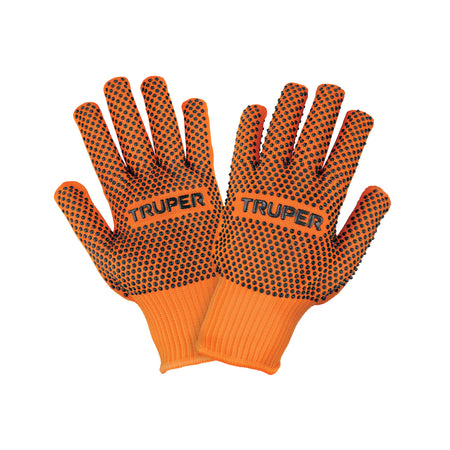 Guantes de algodon con puntos de PVC en palma y dorsoTRUPER
