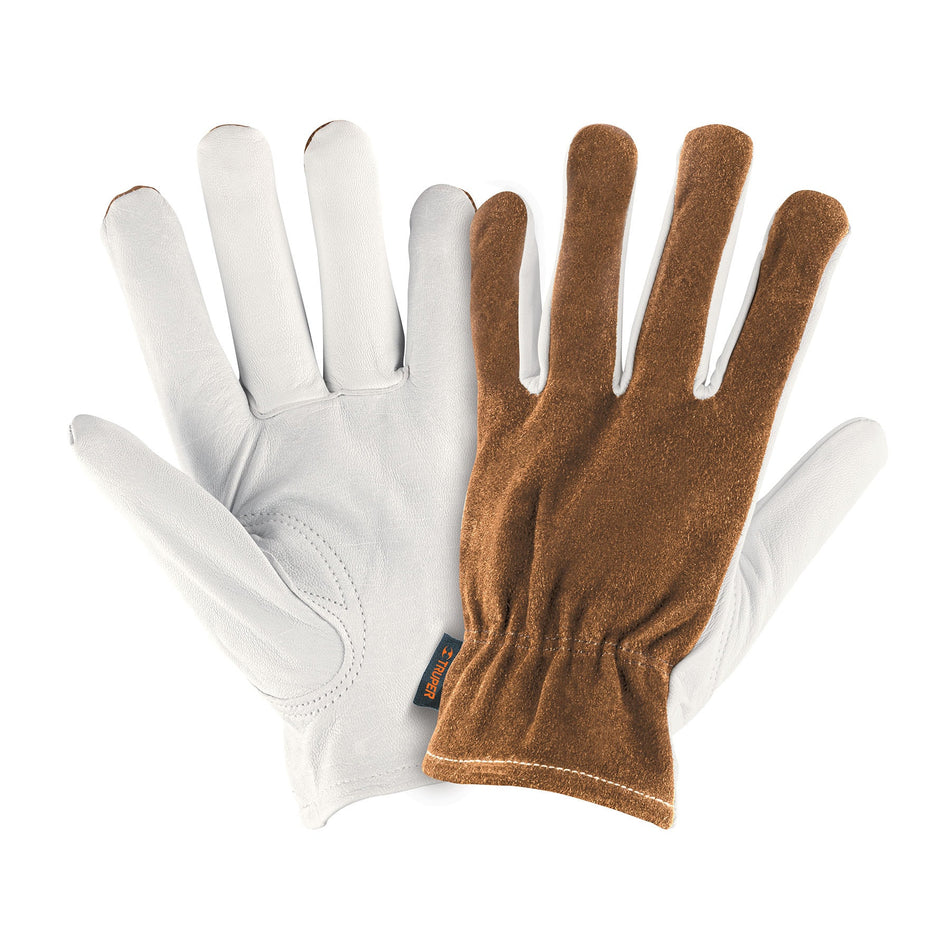 Guantes de piel de cabra con dorso de carnaza TRUPER