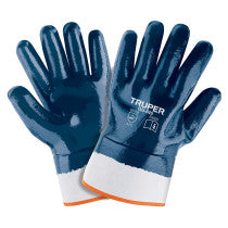 Guantes de algodon recubiertos de nitrilo puno de seguridad