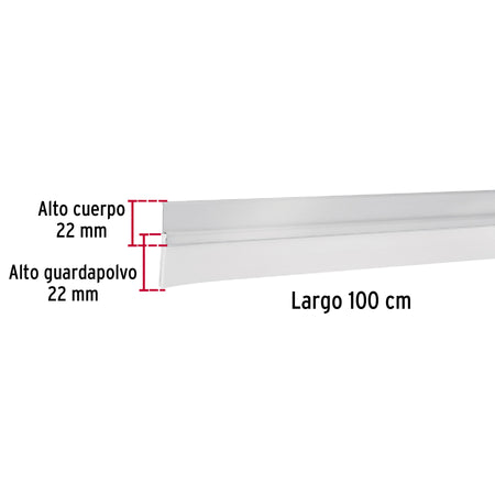 Guardapolvo fijo de 100 cm, aluminio, HERMEX 100 cm