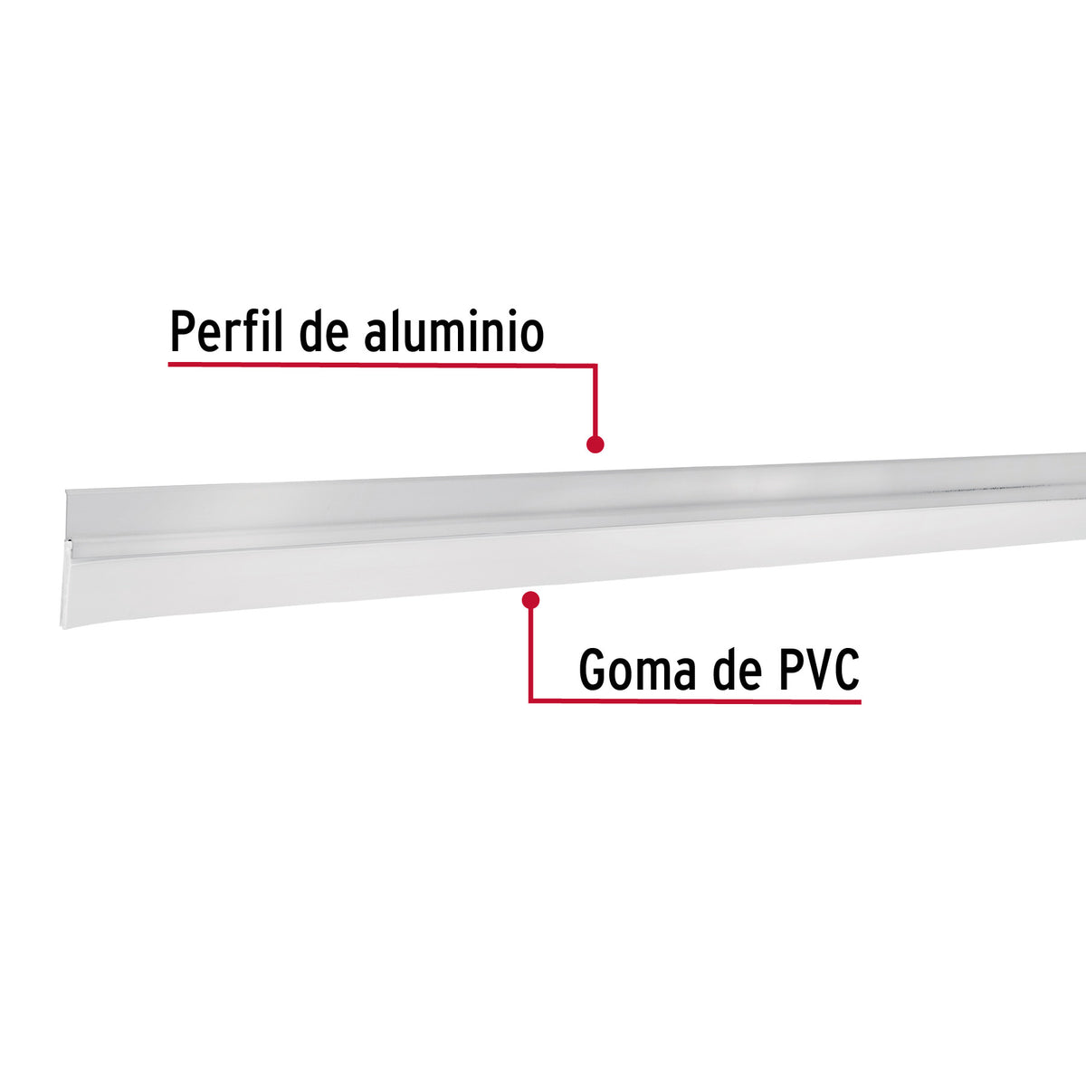 Guardapolvo fijo de 100 cm, aluminio, HERMEX 100 cm