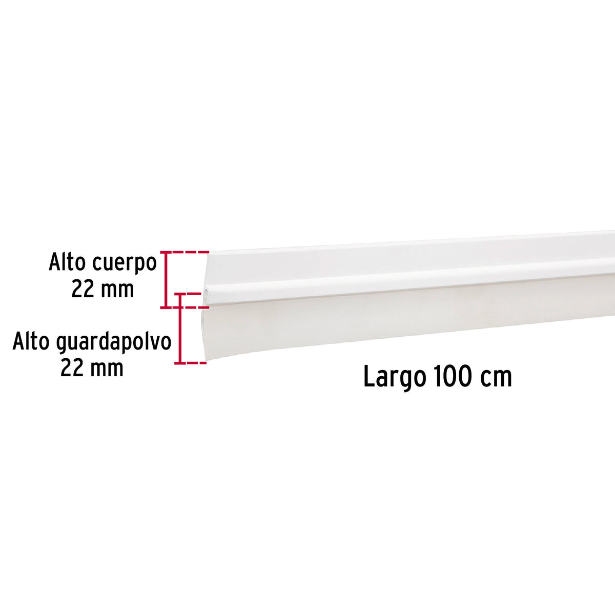 Guardapolvo fijo de 100 cm, blanco, HERMEX 100 cm, blanco