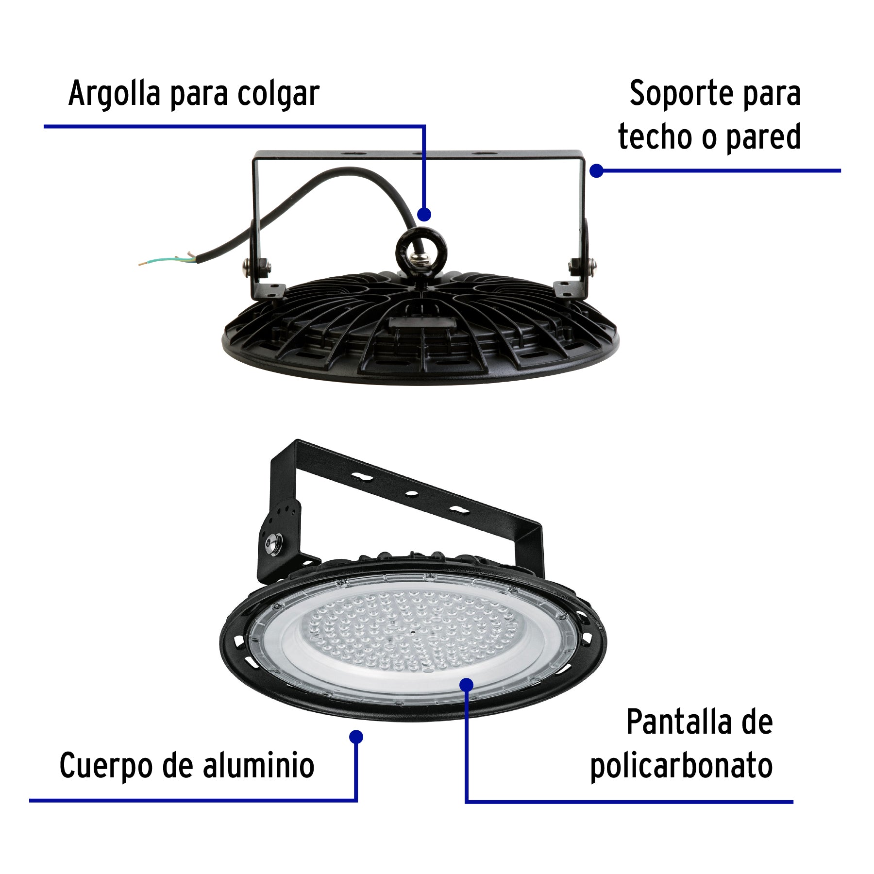 Luminario LED High Bay 100 W 6500 K, VOLTECK