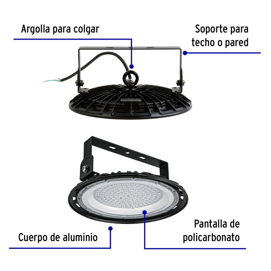 Luminario LED High Bay 100 W 6500 K, VOLTECK
