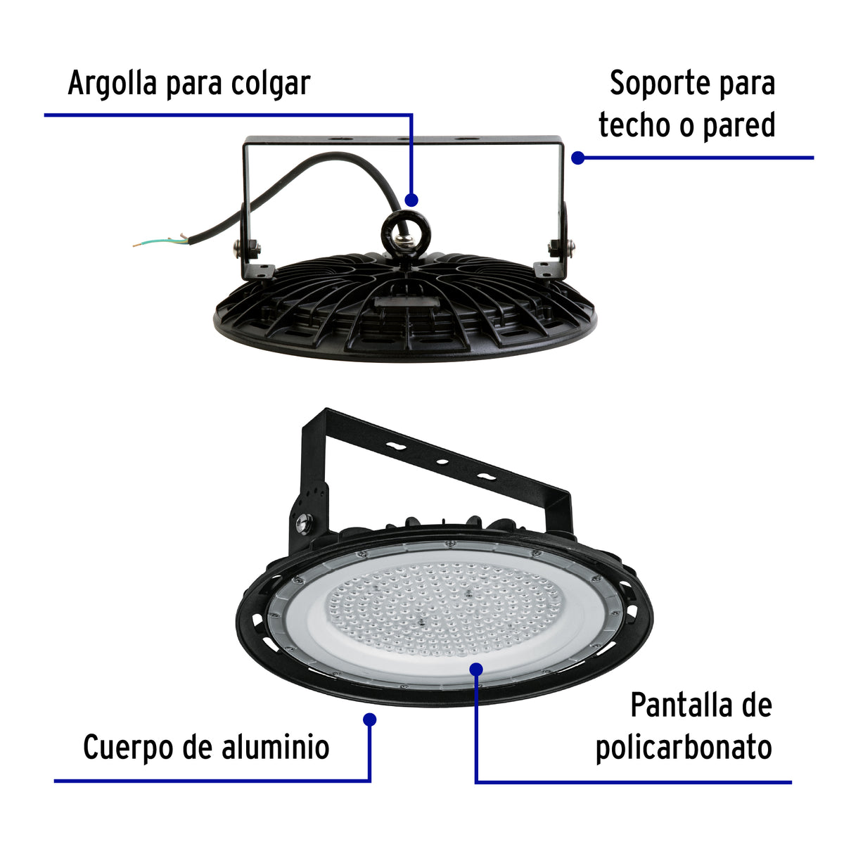 Luminario LED High Bay 150 W 6500 K, VOLTECK