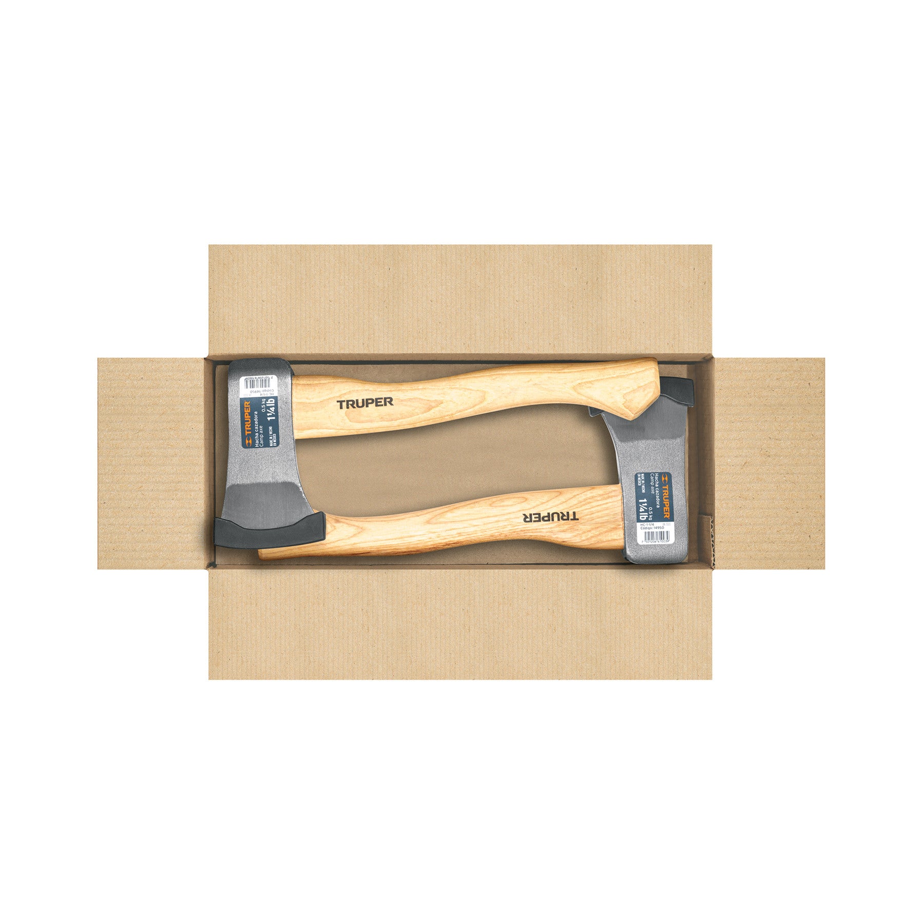 Hacha cazadora 1-1/4 lb, mango hickory 14', TRUPER 1/4 lb, 14'