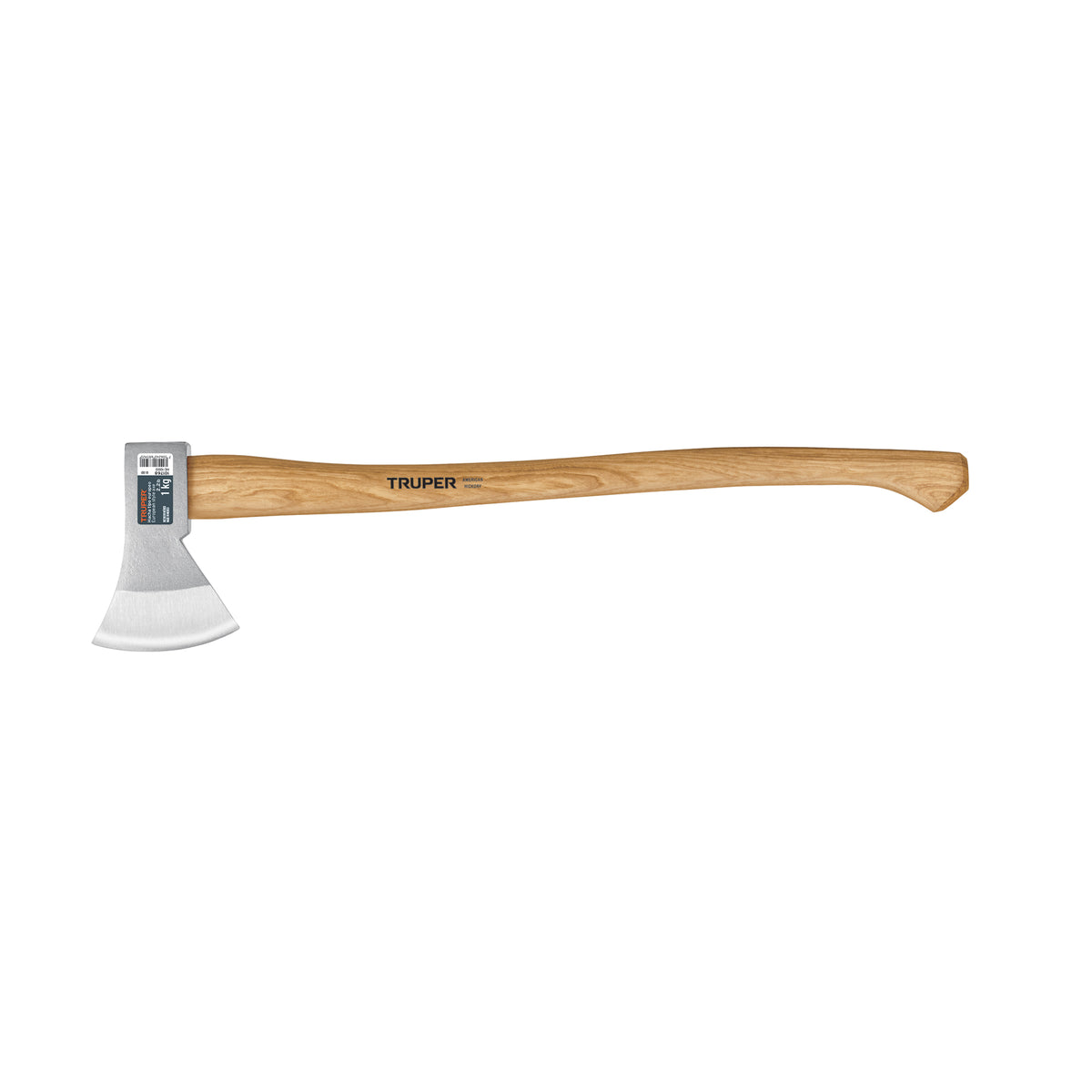Hacha europea 1000 g, mango hickory 28', Truper