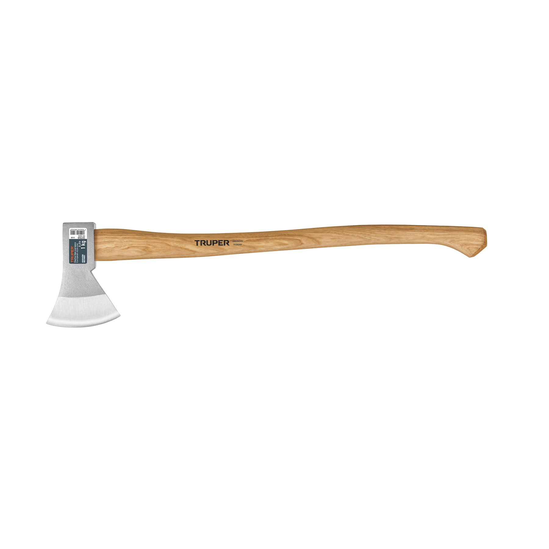 Hacha europea 1000 g, mango hickory 28', Truper