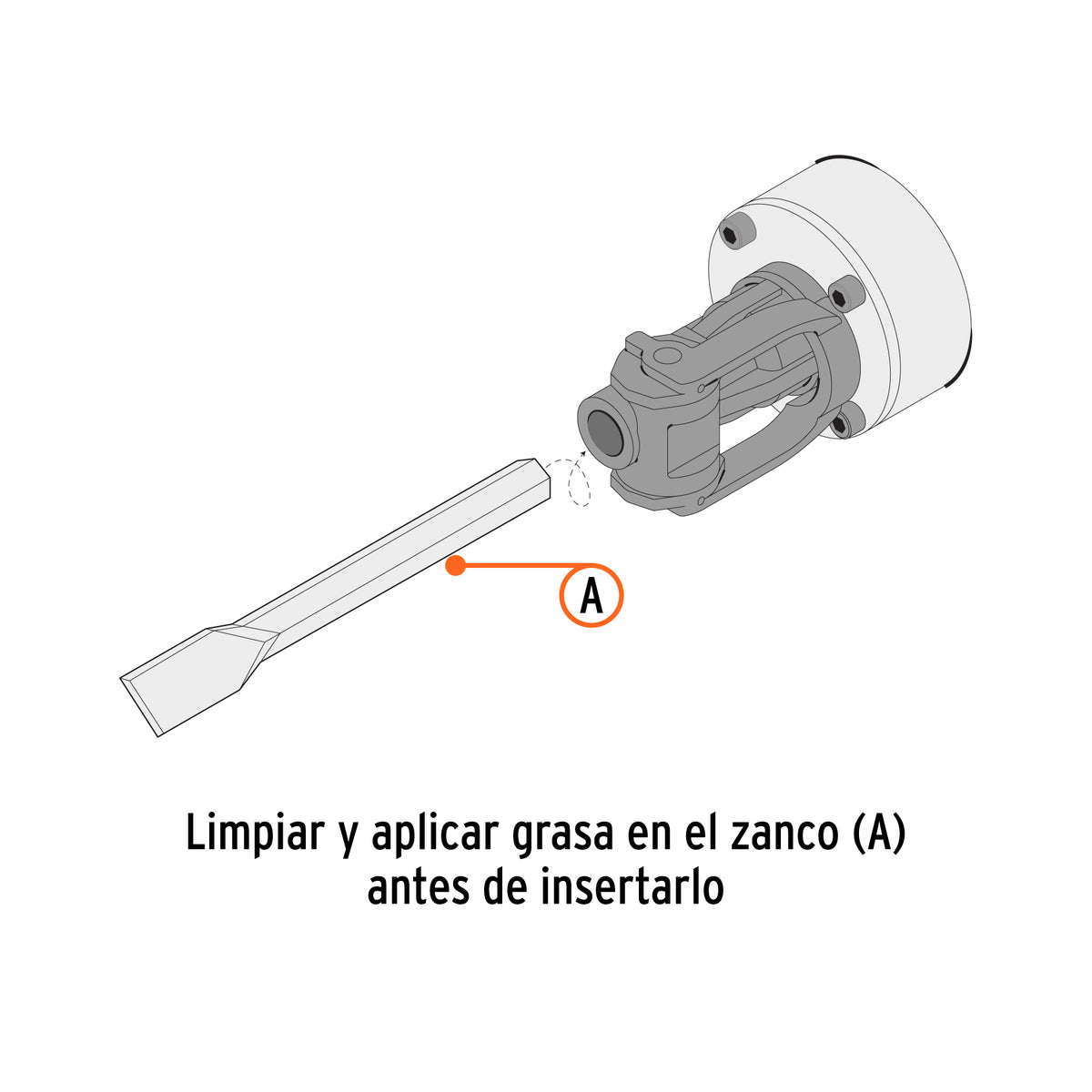 Cincel plano zanco hexagonal de 1-3/8" x 20" Truper