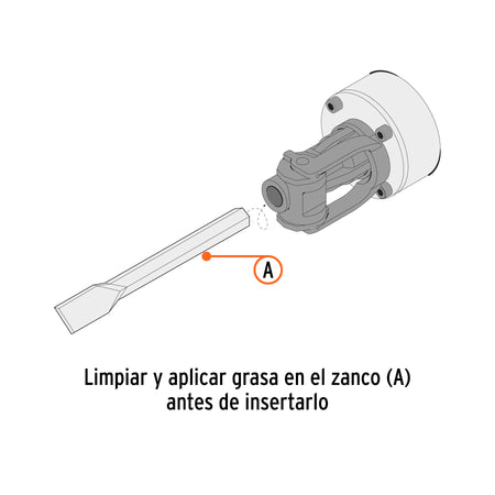 Cincel plano zanco hexagonal de 1-3/8" x 20" Truper