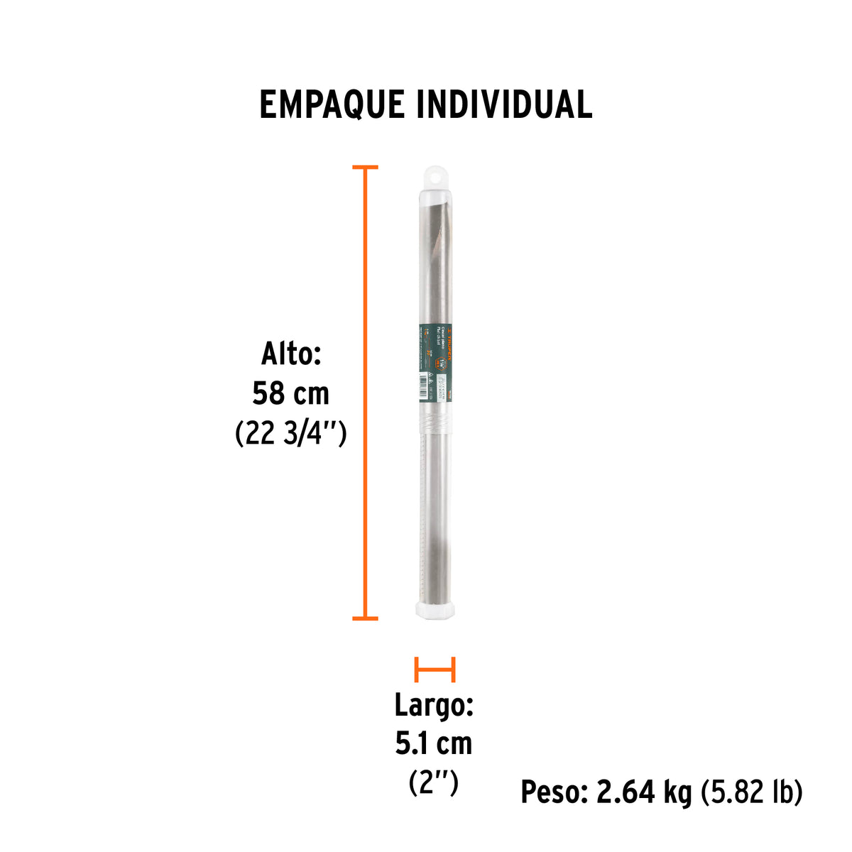 Cincel plano zanco hexagonal de 1-3/8" x 20" Truper