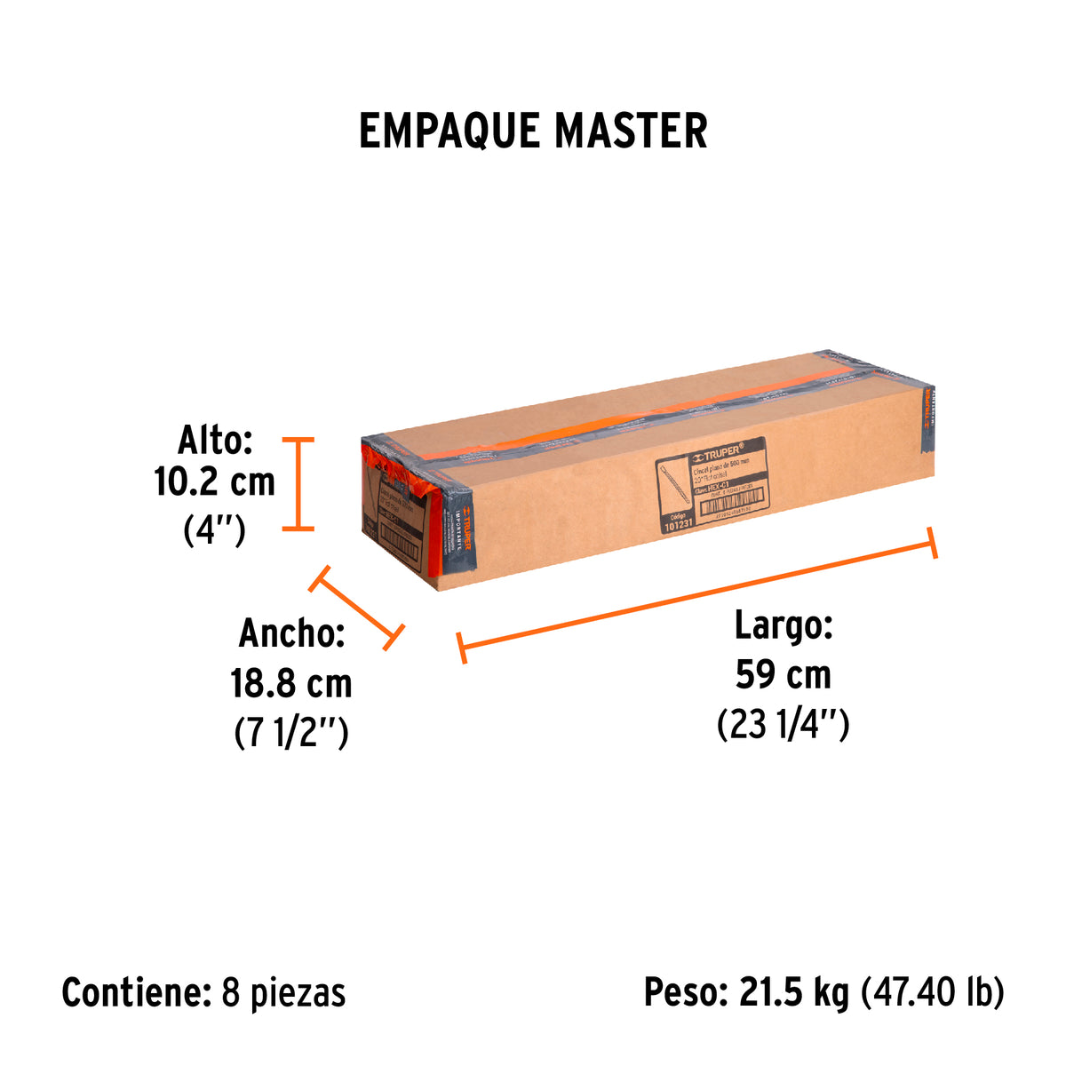 Cincel plano zanco hexagonal de 1-3/8" x 20" Truper