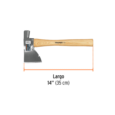 Hacha Doméstica 1-1/2 lb, mango hickory 14', Truper