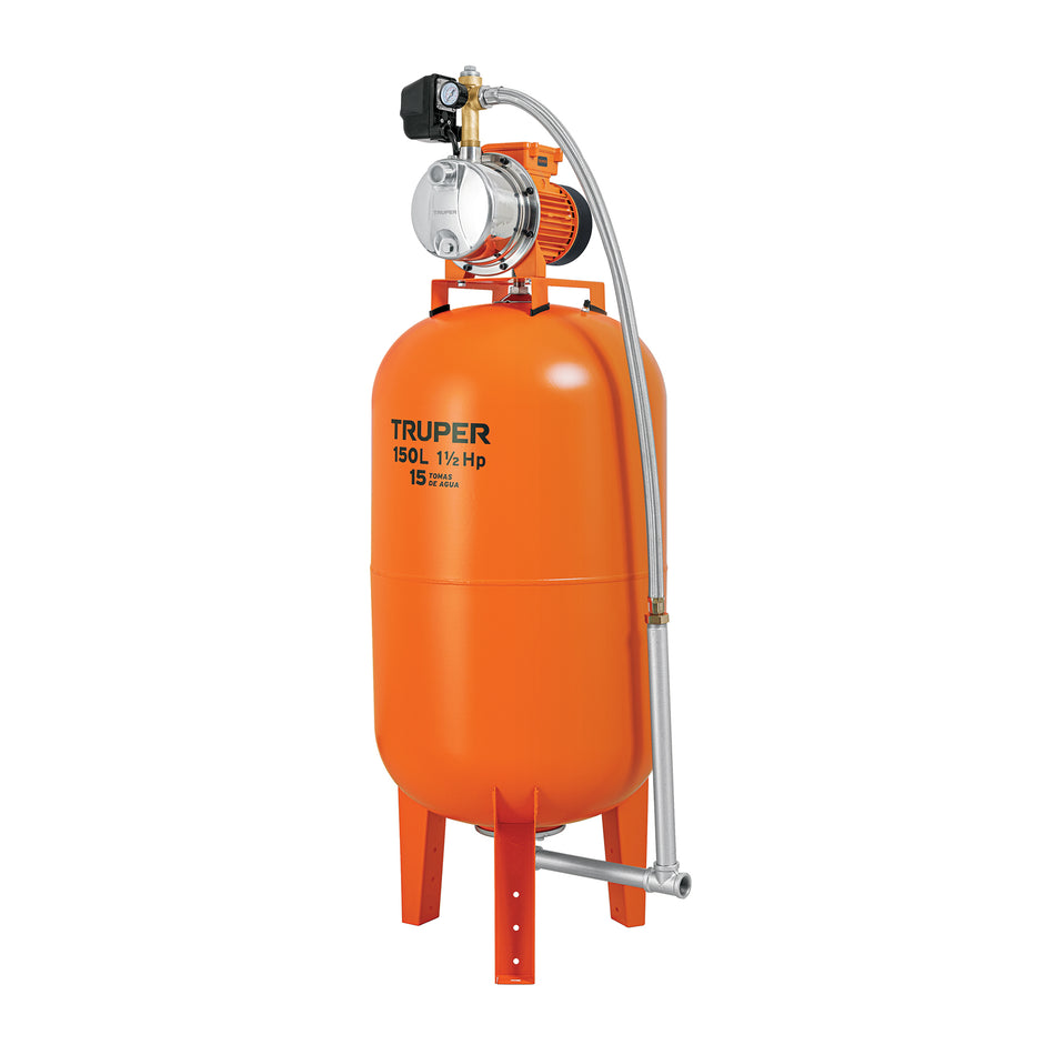 Equipo hidroneumático 150L, jet inoxidable 1-1/2 HP, TRUPER