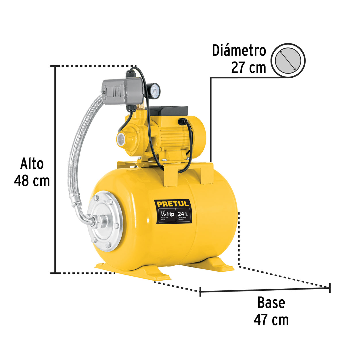 Equipo hidroneumatico bomba periferica PRETUL 24 L