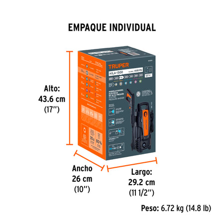 Hidrolavadora electrica 1500 PSI Truper