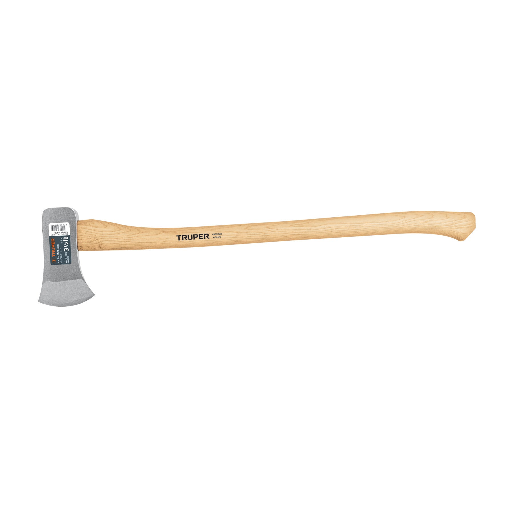 Hacha Michigan 3-1/2 lb, mango de hickory 34', Truper