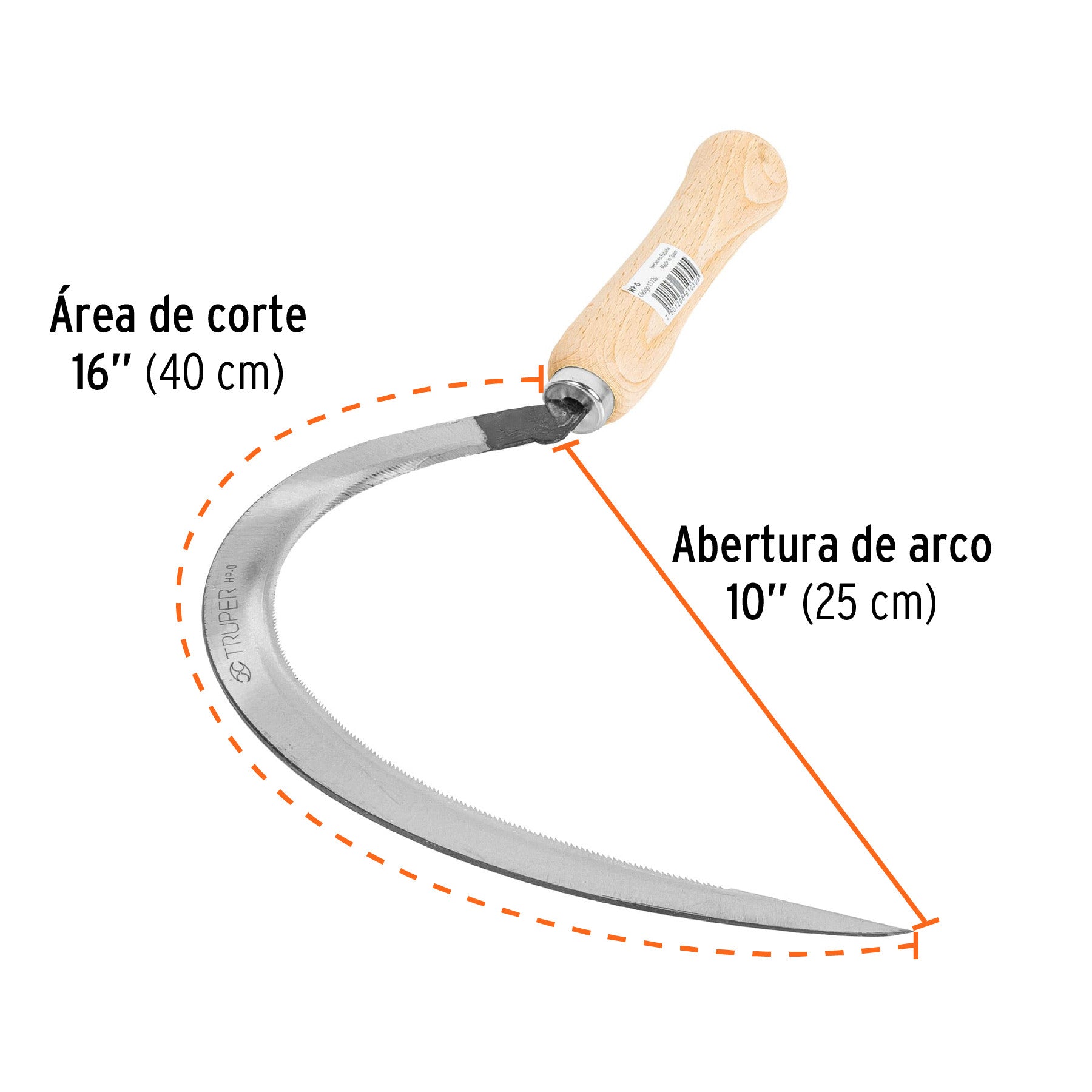 Hoz dentada # 0, 16', Truper 0, 16'