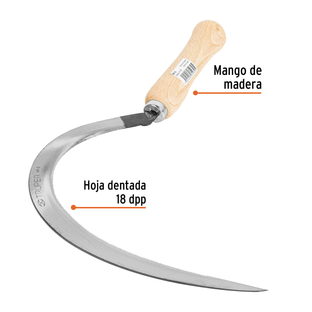 Hoz dentada # 0, 16', Truper 0, 16'