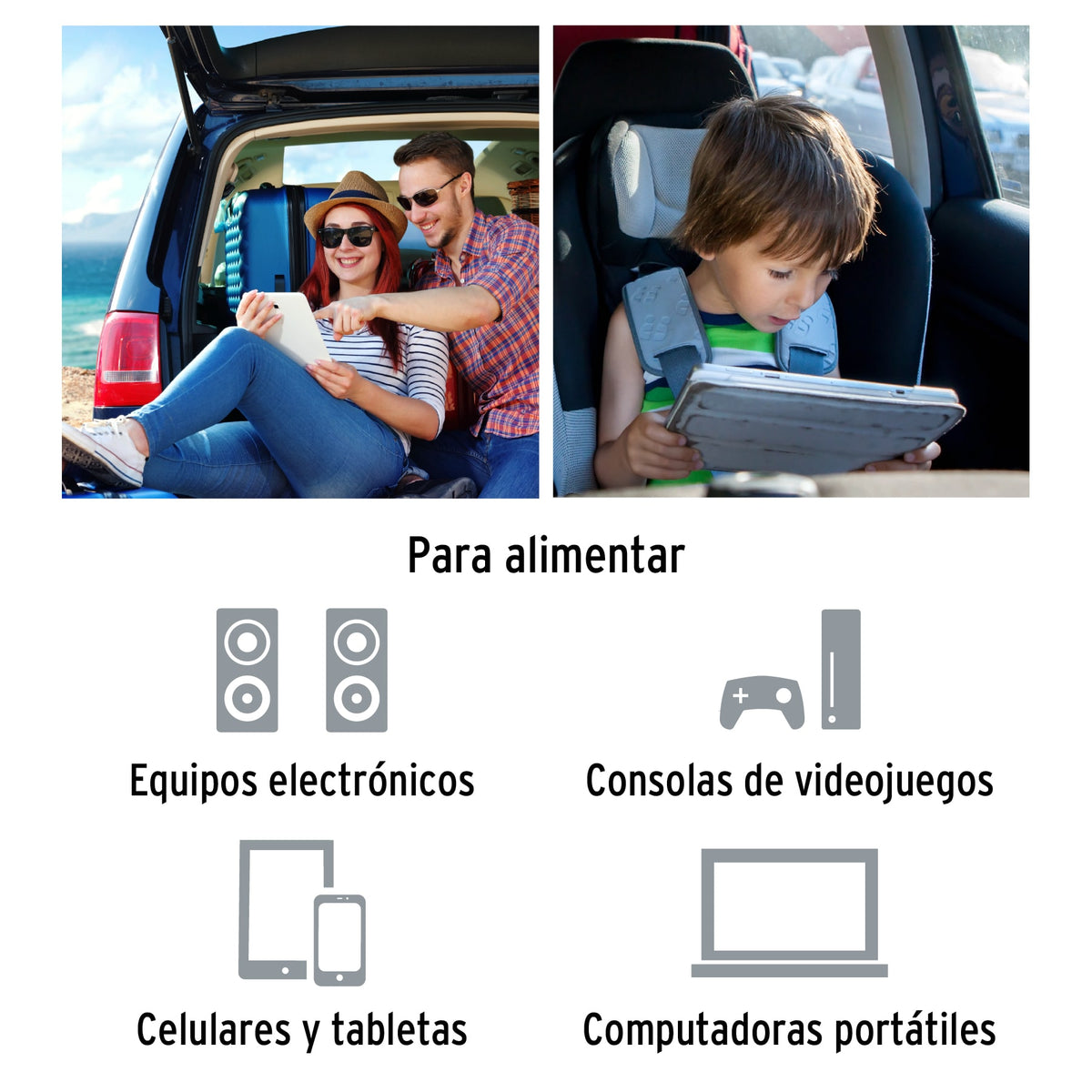 Inversor de corriente de con puertos USB Truper 400W