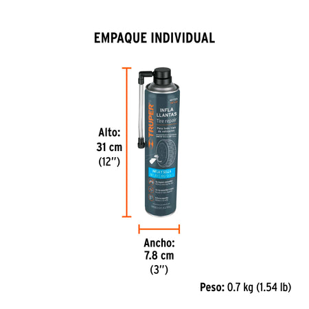Inflallantas de 20 oz (550 g), Truper