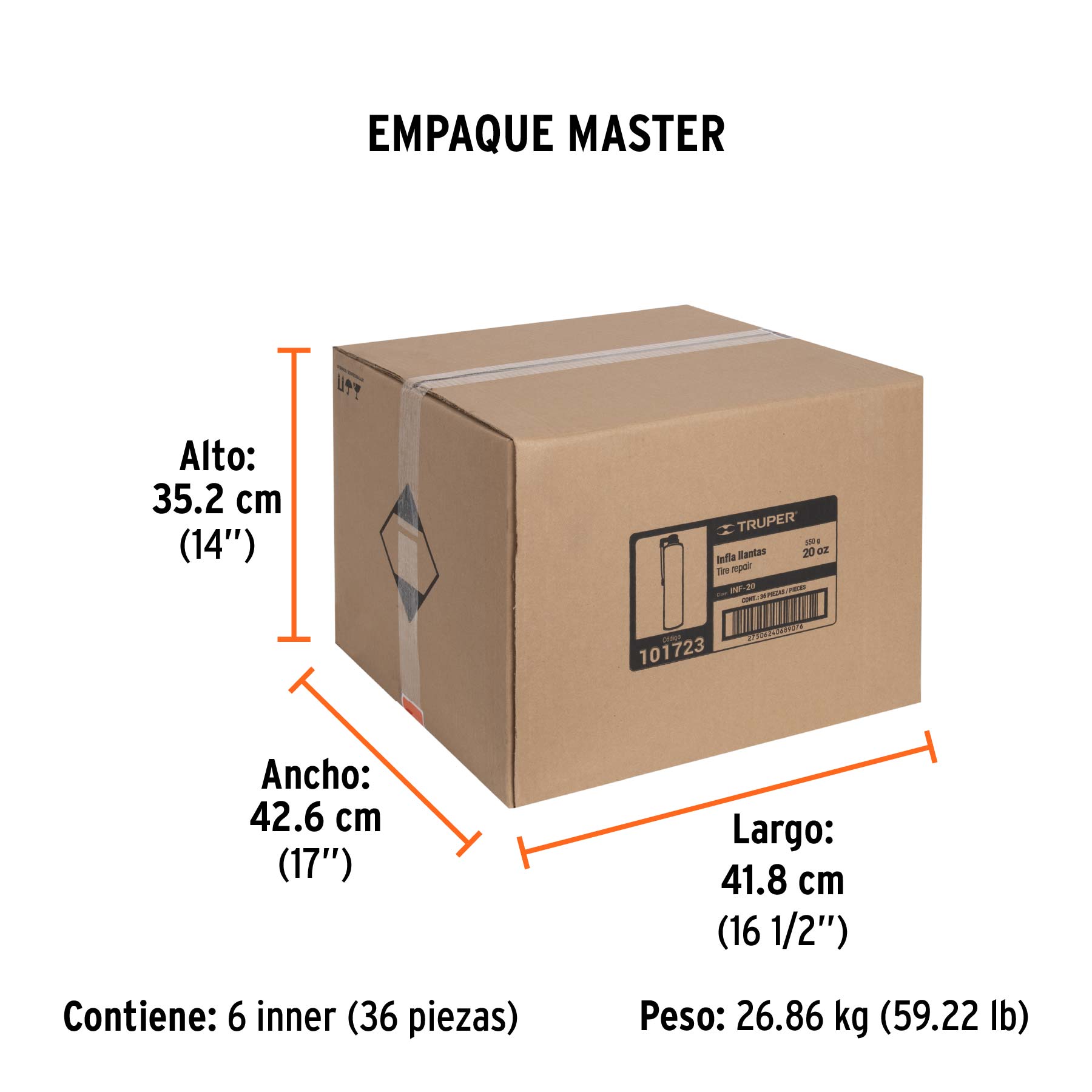 Inflallantas de 20 oz (550 g), Truper