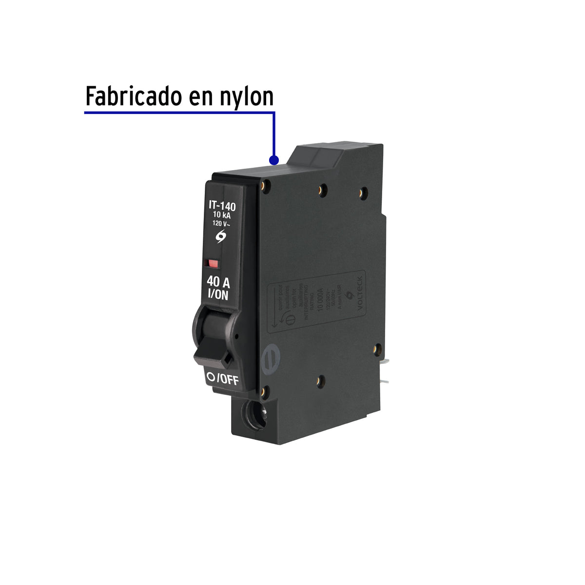 Interruptor de 1 polo 40A, enchufable, VOLTECK