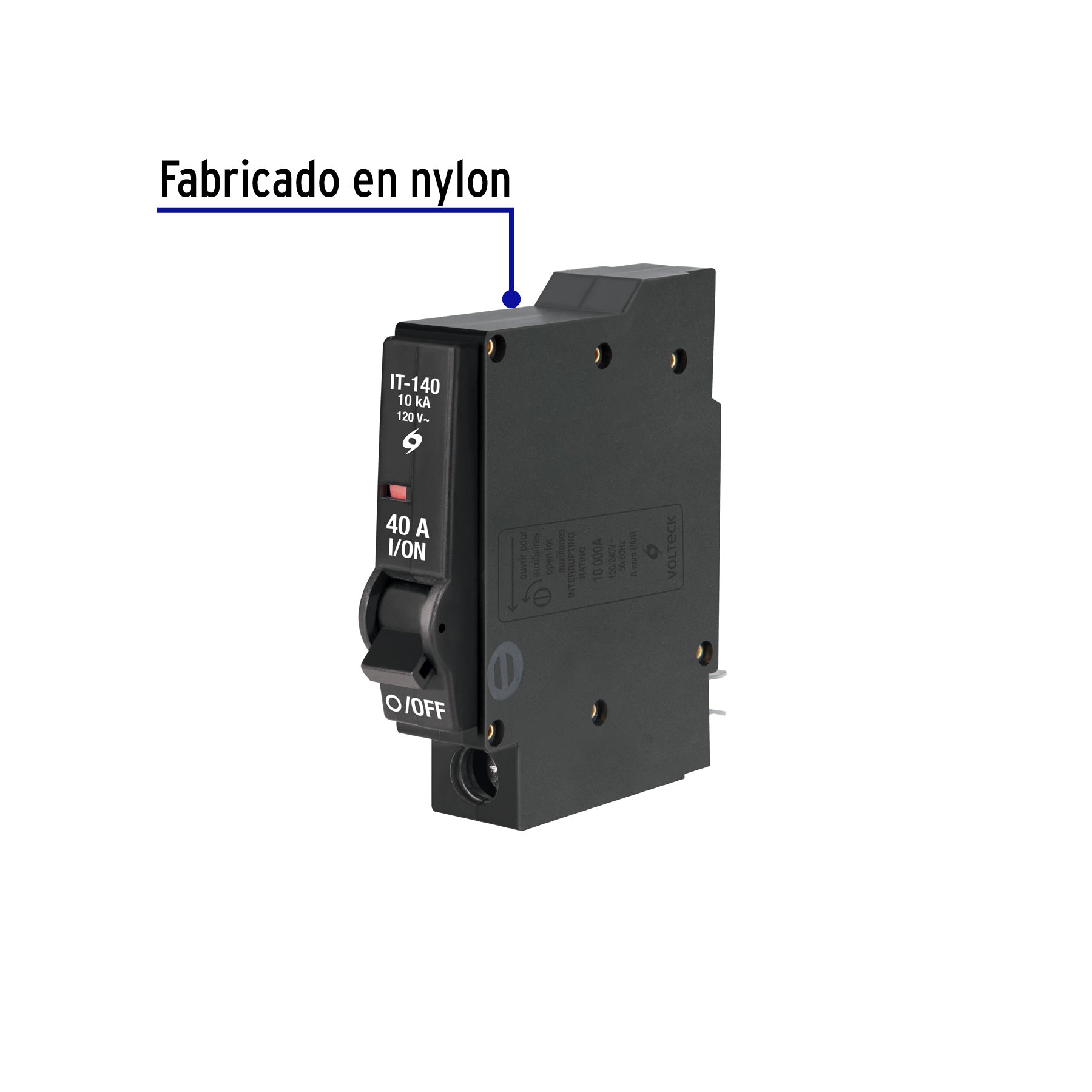 Interruptor de 1 polo 40A, enchufable, VOLTECK